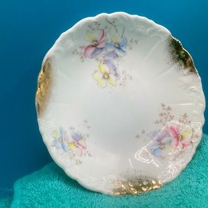 Set of Five Dresden China Brown Crown Small Bowls